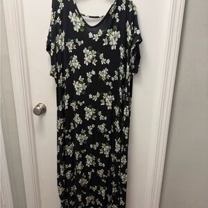 LuLaRoe Black and White Floral Maxi Dress
